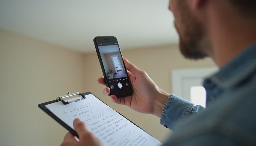 Documenting drywall crack during new home warranty check