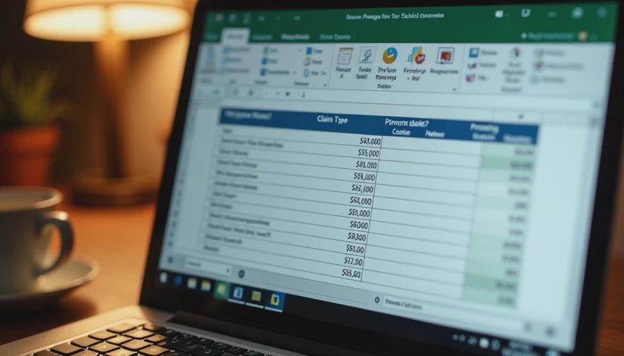 Spreadsheet analyzing preventable home insurance claims with cost comparisons