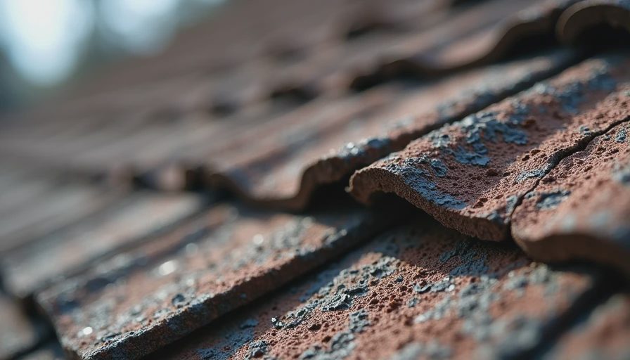 Close-up of curling and worn asphalt roofing shingles