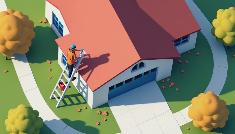 Illustration for gutter cleaning